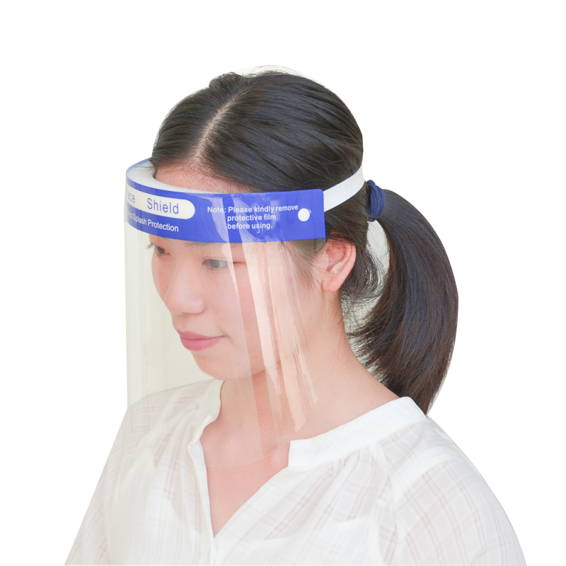 Изготовленный на заказ логотип многоразовый полный лицевой козырек прозрачная пластиковая повязка на голову с губкой